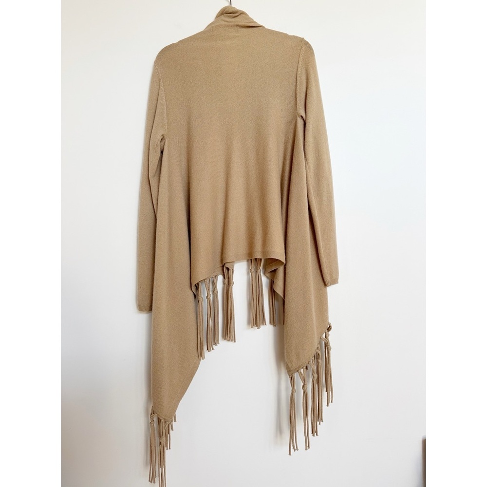 Ply Cashmere Fringe Cardigan Sweater Size Small - Picture 2 of 8